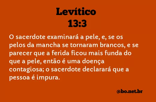 Levítico 13:3 NTLH