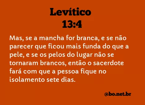 Levítico 13:4 NTLH