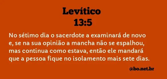 Levítico 13:5 NTLH