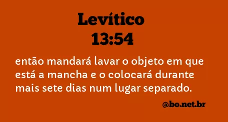 Levítico 13:54 NTLH