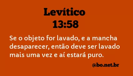 Levítico 13:58 NTLH