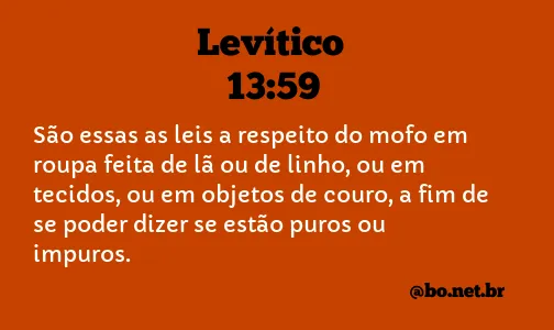 Levítico 13:59 NTLH