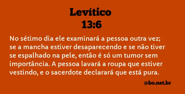 Levítico 13:6 NTLH