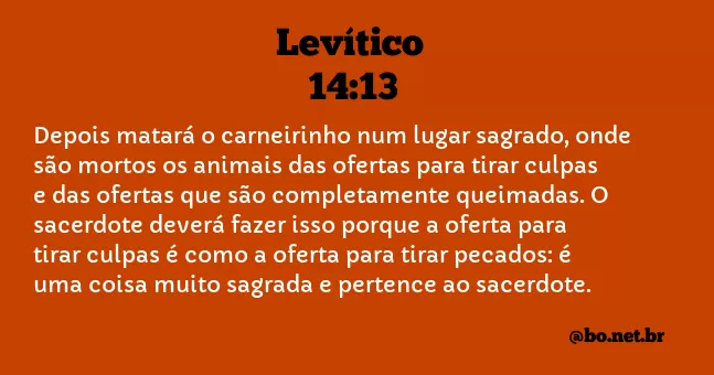 Levítico 14:13 NTLH