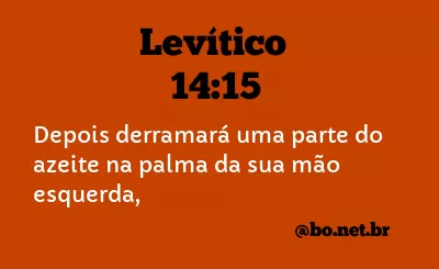 Levítico 14:15 NTLH