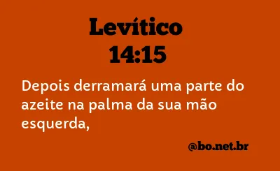 Levítico 14:15 NTLH