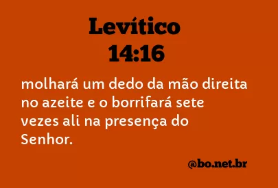 Levítico 14:16 NTLH