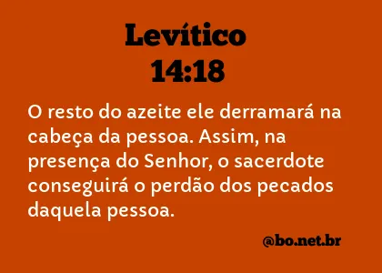 Levítico 14:18 NTLH