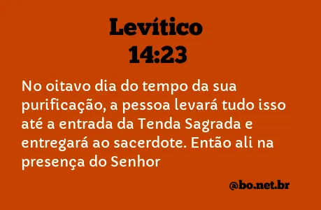 Levítico 14:23 NTLH