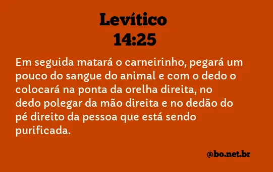 Levítico 14:25 NTLH