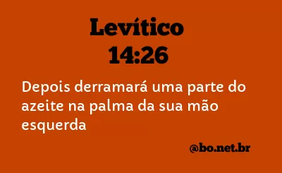 Levítico 14:26 NTLH