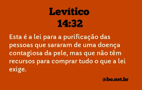 Levítico 14:32 NTLH