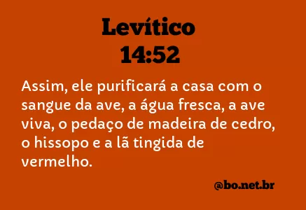 Levítico 14:52 NTLH