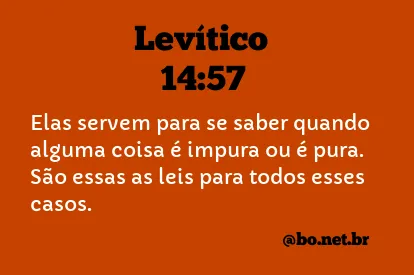 Levítico 14:57 NTLH