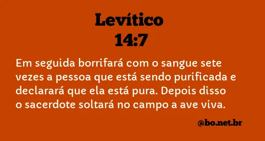 Levítico 14:7 NTLH