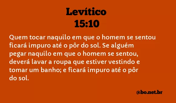 Levítico 15:10 NTLH