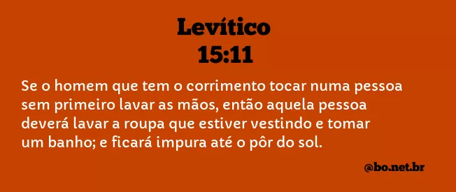 Levítico 15:11 NTLH