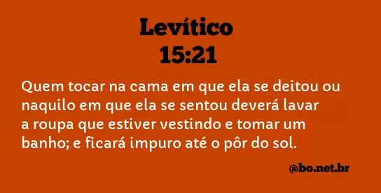 Levítico 15:21 NTLH
