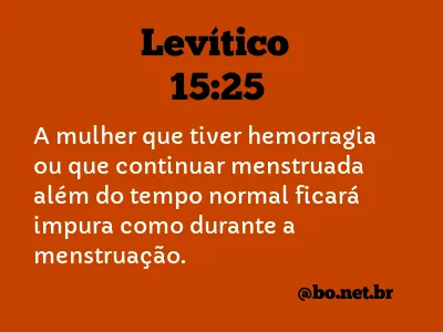 Levítico 15:25 NTLH