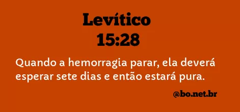 Levítico 15:28 NTLH