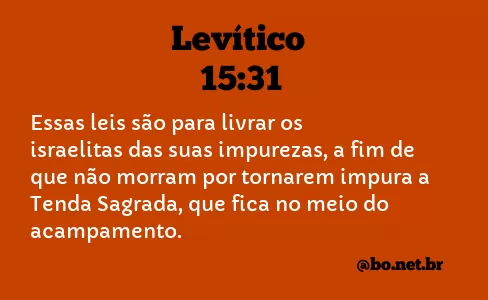 Levítico 15:31 NTLH