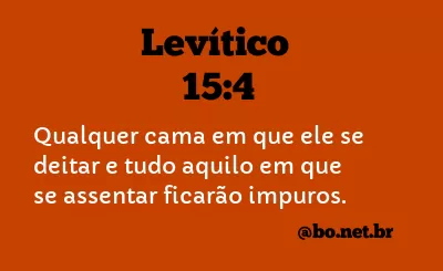 Levítico 15:4 NTLH
