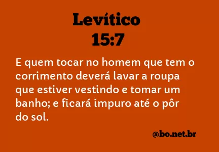 Levítico 15:7 NTLH