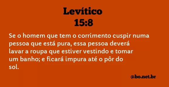 Levítico 15:8 NTLH