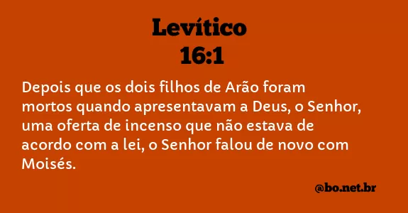 Levítico 16:1 NTLH