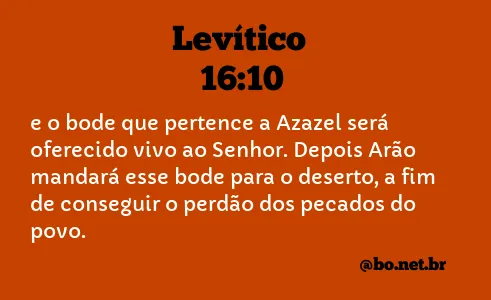 Levítico 16:10 NTLH