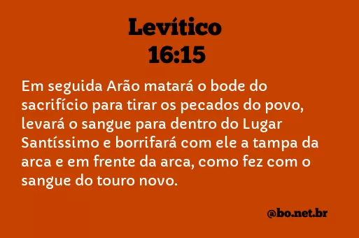 Levítico 16:15 NTLH