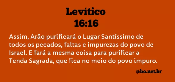 Levítico 16:16 NTLH