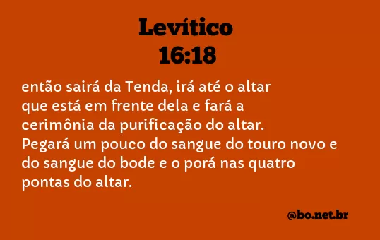Levítico 16:18 NTLH