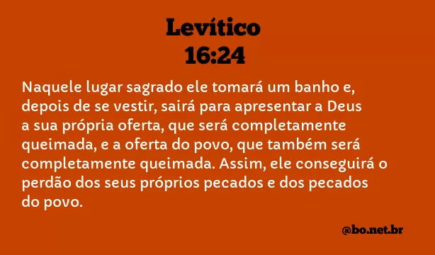 Levítico 16:24 NTLH