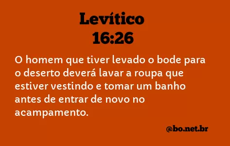 Levítico 16:26 NTLH