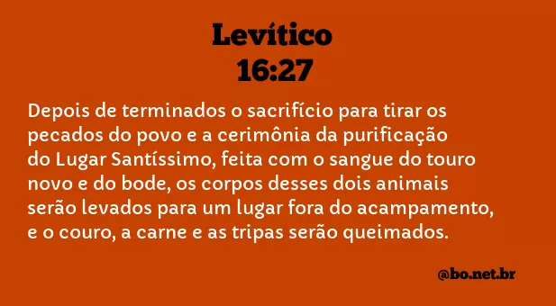 Levítico 16:27 NTLH