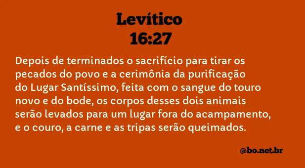 Levítico 16:27 NTLH