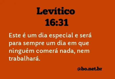 Levítico 16:31 NTLH