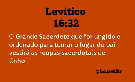 Levítico 16:32 NTLH