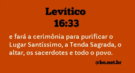 Levítico 16:33 NTLH