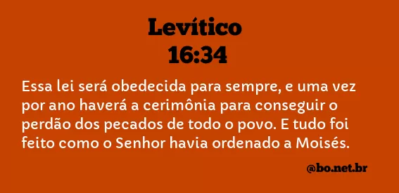 Levítico 16:34 NTLH
