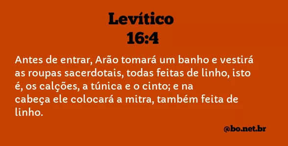 Levítico 16:4 NTLH
