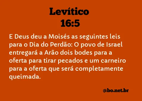 Levítico 16:5 NTLH