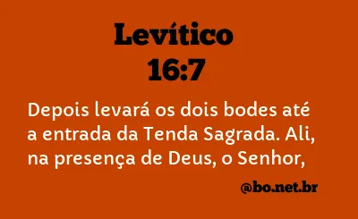 Levítico 16:7 NTLH