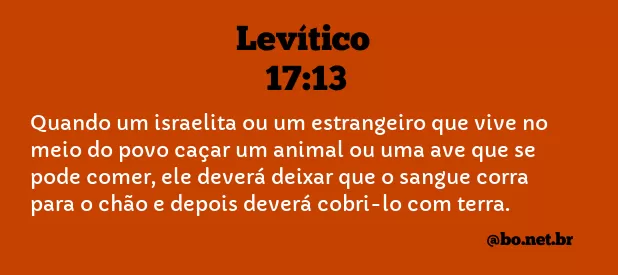 Levítico 17:13 NTLH