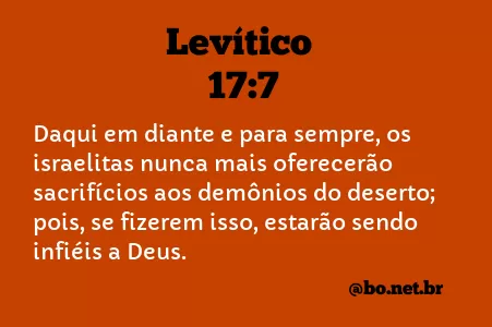 Levítico 17:7 NTLH
