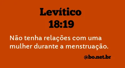 Levítico 18:19 NTLH