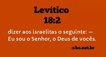 Levítico 18:2 NTLH