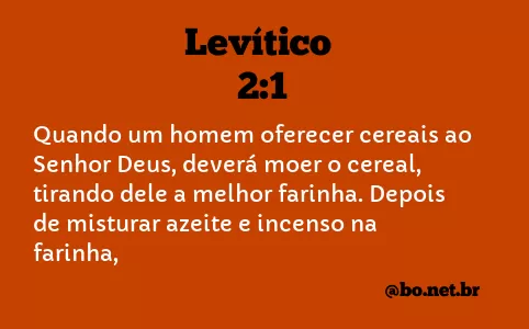 Levítico 2:1 NTLH