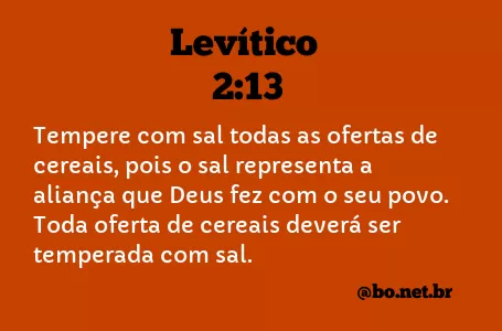Levítico 2:13 NTLH